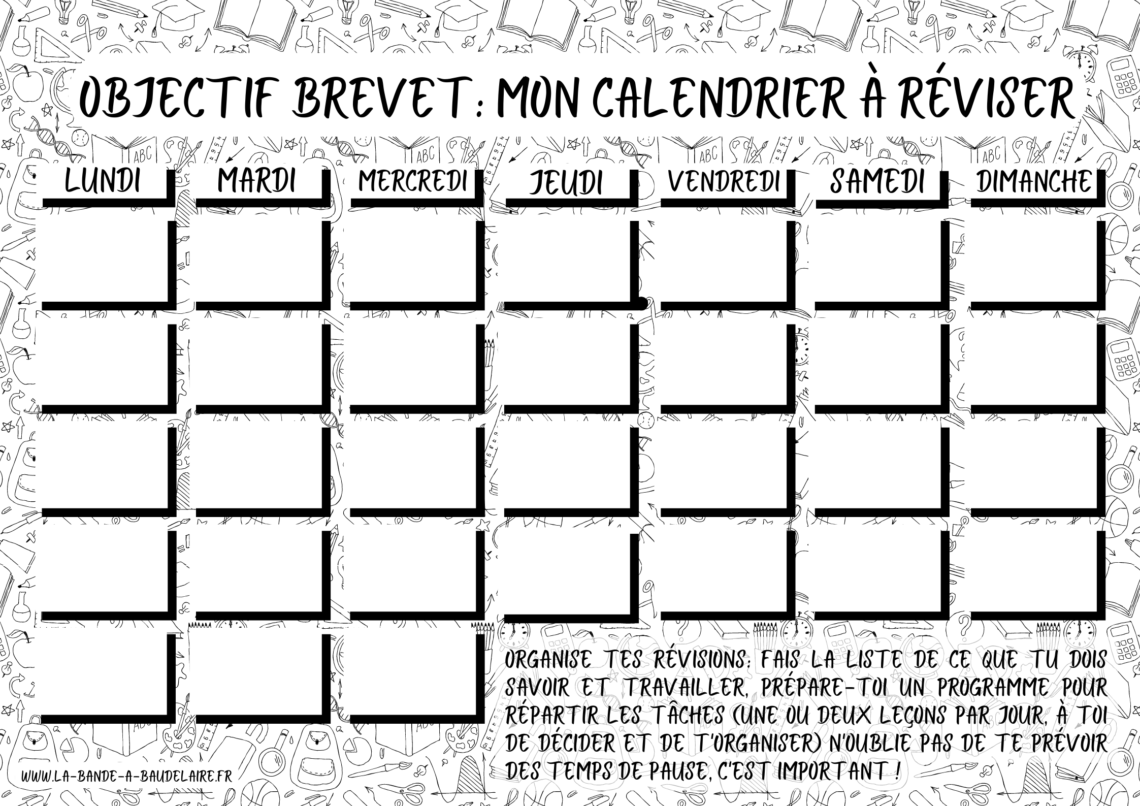 Calendrier De Révision 